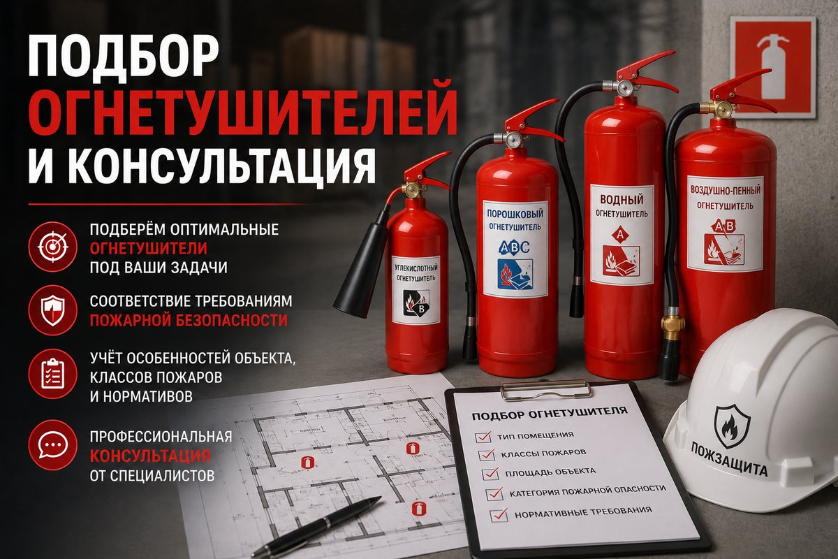 Подбор огнетушителей и консультация