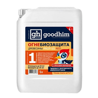 GOODHIM ПРОФ 1G красный (Prof RED) огнезащита древесины