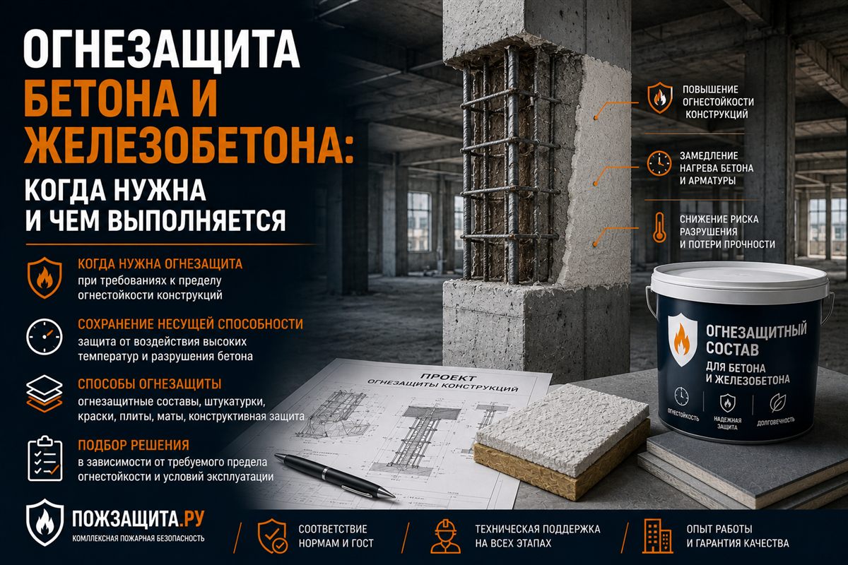 Огнезащита бетона и железобетона, когда нужна и чем выполняется Огнезащита бетона и железобетона, когда нужна и чем выполняется